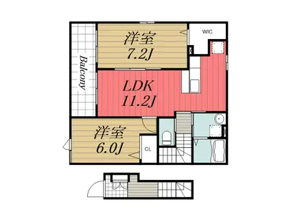 サンリットレジデンスII(2LDK/2階)の間取り写真