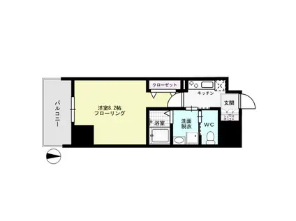 ジェイグランコート大濠公園(1K/12階)の間取り写真