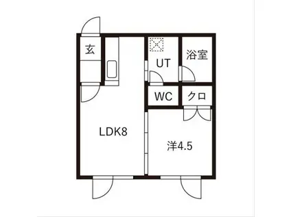 CASA CUARTA(1LDK/1階)の間取り写真