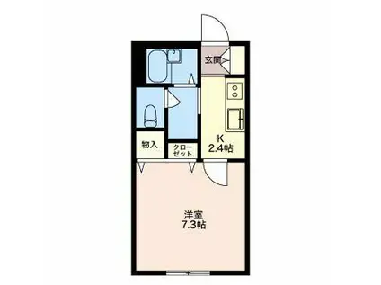 レークヒルA(1K/1階)の間取り写真