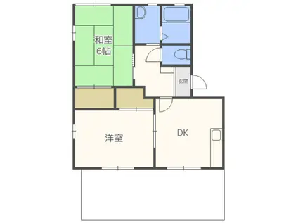 ソシアI(2DK/2階)の間取り写真