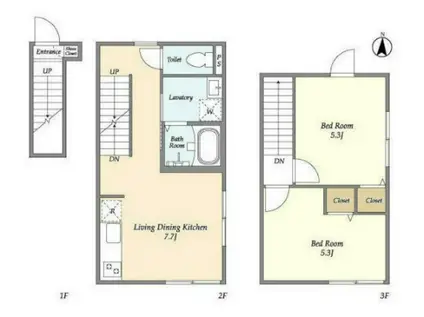 ミハス上高井戸(2DK/2階)の間取り写真