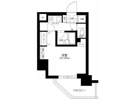 レガリアレジデンス早稲田イクス(1K/11階)の間取り写真