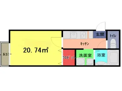 レガーロ桜町(1K/1階)の間取り写真