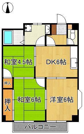 ロイヤル朋II(3DK/2階)の間取り写真