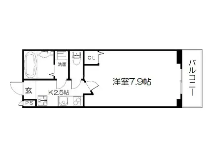 カーサフォレスタI(1K/4階)の間取り写真