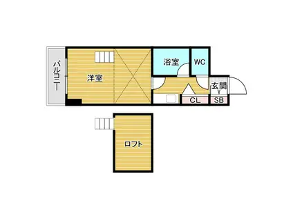 ロイヤルハイツ西淡路II(1K/9階)の間取り写真
