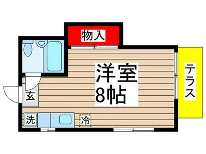 エクセルコーポ花園(ワンルーム/1階)の間取り写真