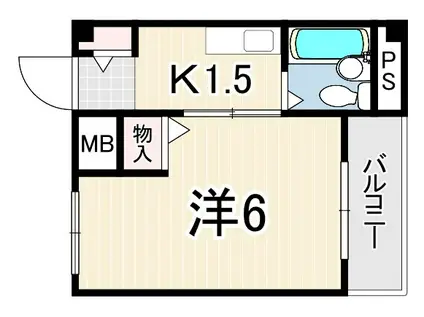 サニーコートⅡ(1K/3階)の間取り写真