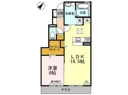 ヴォール(1LDK/1階)の間取り写真