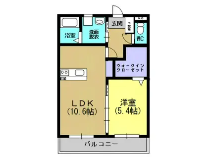 ルミエール(1LDK/2階)の間取り写真