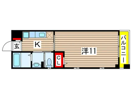 GRAN VILLA(1K/3階)の間取り写真