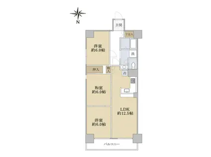 ハイトピア京町(2SLDK/9階)の間取り写真