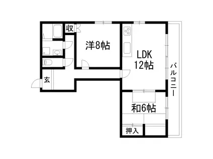 アゼリアコートS棟(2LDK/1階)の間取り写真