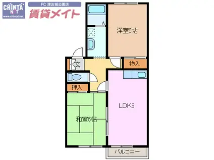 グリーンハイツジニア A(2LDK/1階)の間取り写真