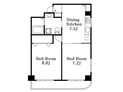 三鷹オリエントプラザ(2DK/3階)の間取り写真