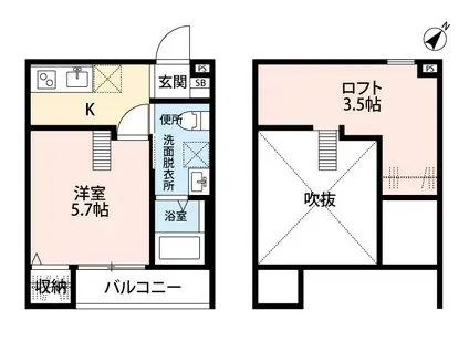 マクト北柏(1K/1階)の間取り写真
