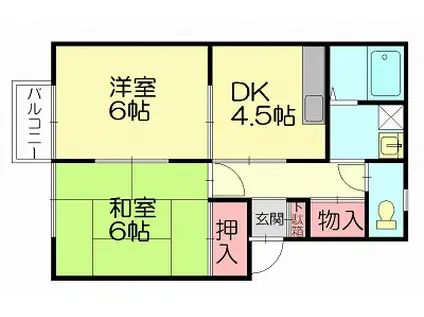 サンシャイン宇美町(2DK/2階)の間取り写真