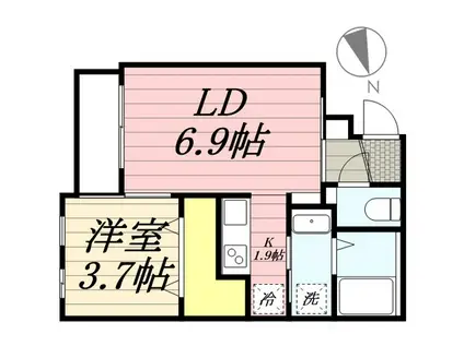 CHERIM西鉄久留米VI(1LDK/3階)の間取り写真