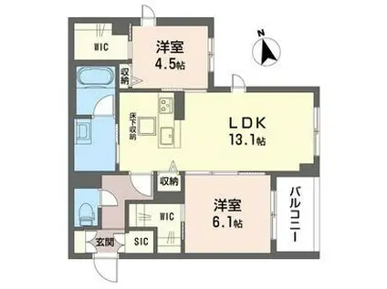 ルピナス グランデ(2LDK/1階)の間取り写真