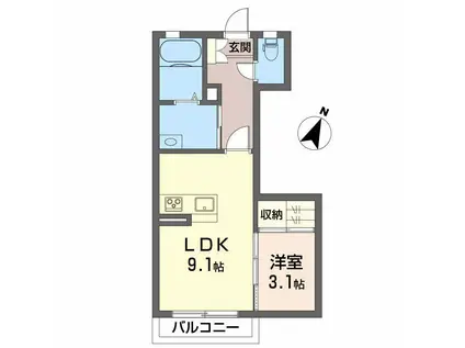 シャーメゾンFORENA(1LDK/2階)の間取り写真