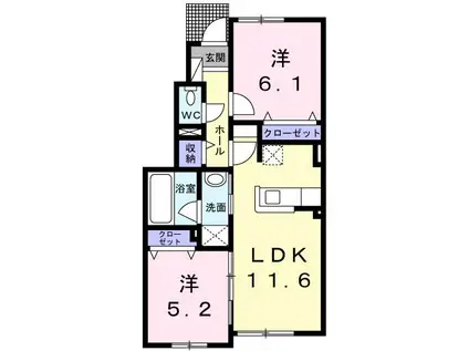ルーマ グランツ(2LDK/1階)の間取り写真
