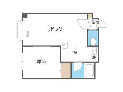 ルーブル菊水(1LDK/1階)の間取り写真