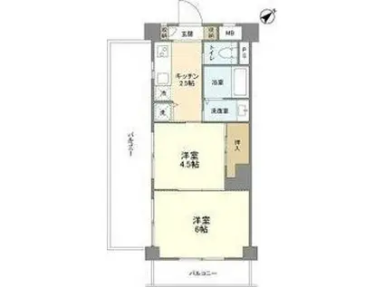 サンヒルズ赤塚(2K/7階)の間取り写真