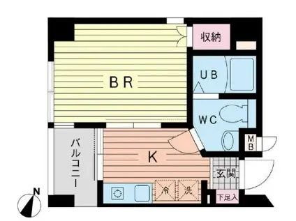 ガーデニア笹塚(1K/3階)の間取り写真