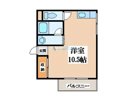 ヴィラセゾン(ワンルーム/1階)の間取り写真