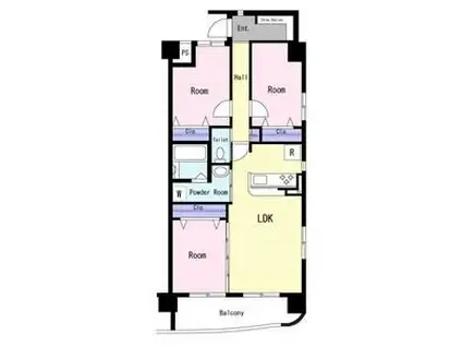 バロンドール(3LDK/5階)の間取り写真