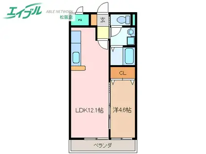 ONE′S(1LDK/1階)の間取り写真