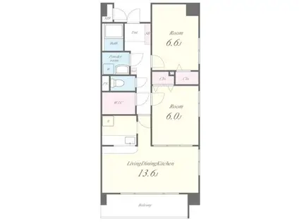 パール パレス(2LDK/6階)の間取り写真