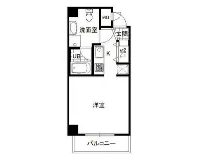 チェメント(1K/4階)の間取り写真