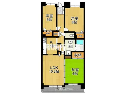 エスプラッツ白山(3LDK/9階)の間取り写真