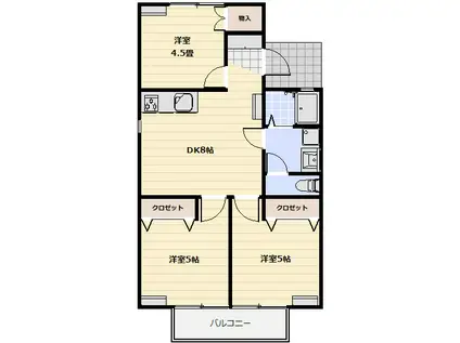 TERRA秋根(3DK/2階)の間取り写真