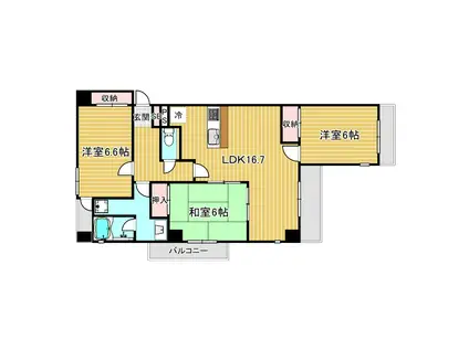 コミュニティーコート関目(3LDK/13階)の間取り写真