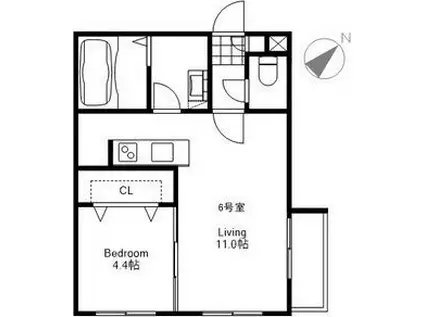 AXIS-WILL 東札幌STA(1LDK/3階)の間取り写真