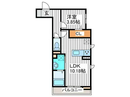 BLANCHENEIGE A棟(1LDK/3階)の間取り写真