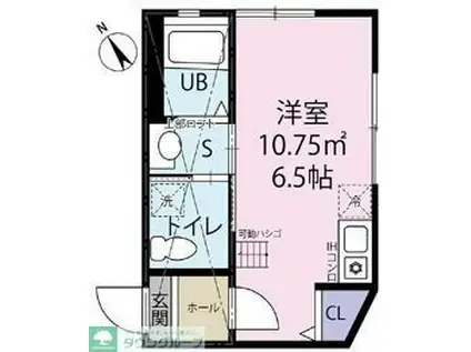 ベルビュー上大岡(ワンルーム/1階)の間取り写真