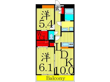 エーデルハイム尾久(2LDK/4階)の間取り写真