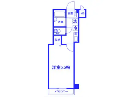サンフラワーII(1K/3階)の間取り写真