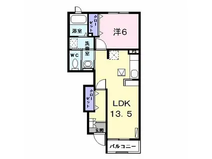 スプリングエンブレス(1LDK/1階)の間取り写真
