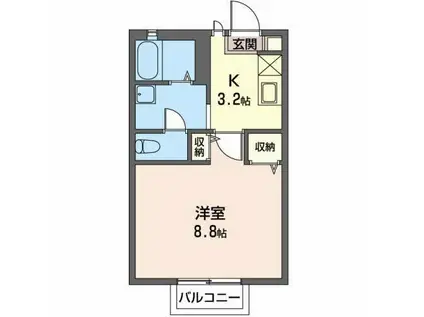 マルシェMIMURA(1K/1階)の間取り写真