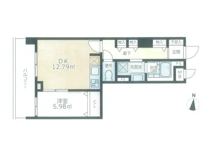 西麻布ホームズ(1DK/3階)の間取り写真