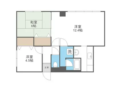 レジデンス三幸(2LDK/3階)の間取り写真