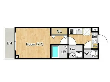 ジーメゾン指扇セレンティア(1K/2階)の間取り写真