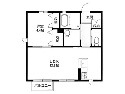 ノア下新田(1LDK/2階)の間取り写真
