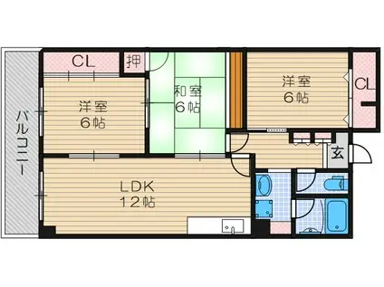 ヌーヴェルシャトー(3LDK/5階)の間取り写真