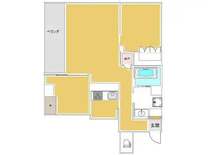 メイスイビル塩浜(2DK/2階)の間取り写真